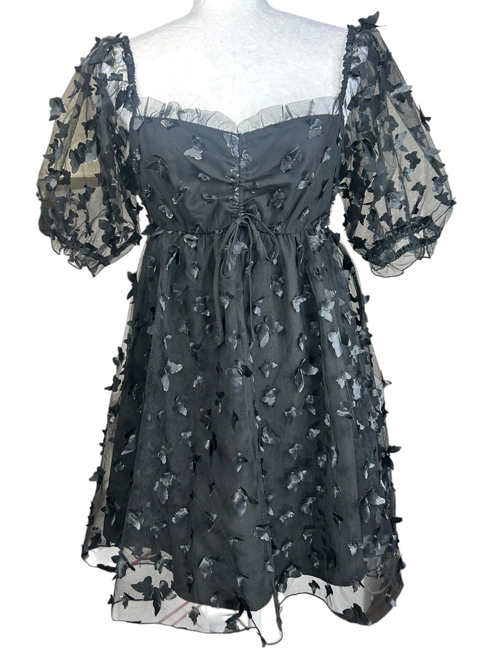 Thirty Thirty Butterfly Milkmaid Dress L Dark Romantic Goth Garden Party